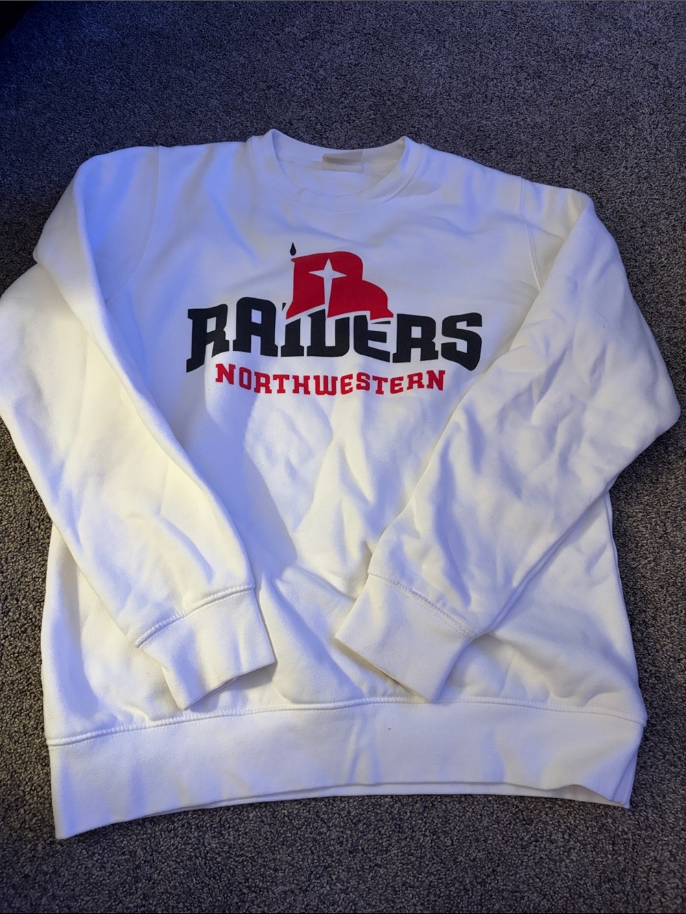 Northwestern Raiders White Crewneck Sweatshirt